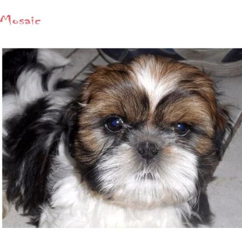 DIY 5D Diamond Embroidery"SHIH TZU"full square Mosaic Diamond Painting Cross Stitch dog pet Mosaic Diamond,Home Decor