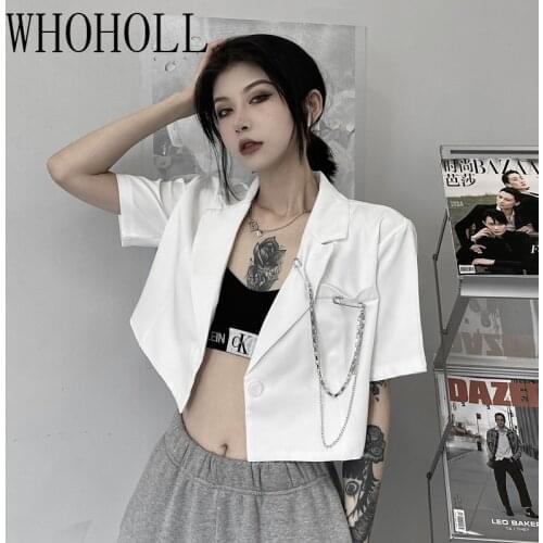 Женские пиджаки с коротким рукавом WHOHOLL China At AliExpress