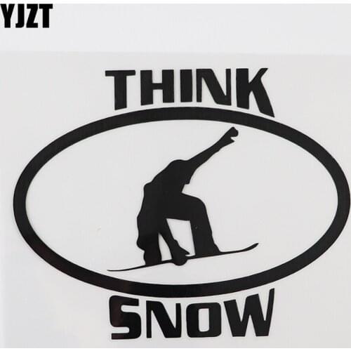 YJZT 13.4CMX10.7CM THINK SNOW Snowboard Decal Vinyl Car Sticker Black/Silver 8A-1093