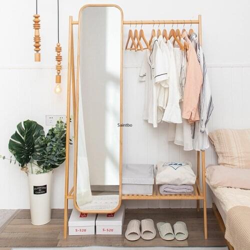 Floor mirror wearing mirror home solid wood Nordic fitting mirror bedroom wall hanging floor mirro wood frame for canvas