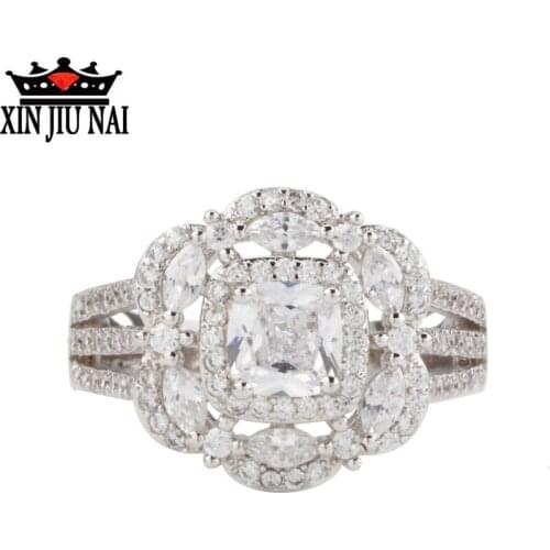 Square diamond female ring eye olive-shaped exaggerated female ring group full of gold-plated diamond foreign trade jewelry