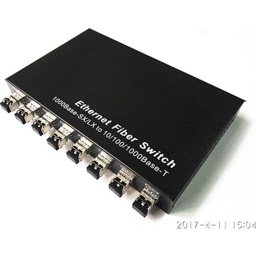 10 ports Gigabit Ethernet Optical Fiber Switch 850nm with 8 SFP ports and 2*10/100/1000Mbps RJ45