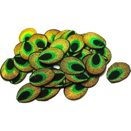 100X New Embroidered Cloth Iron On Patch Art Craft Sewing Applique Accessories Peacock Eye Glorious Decorative Patches