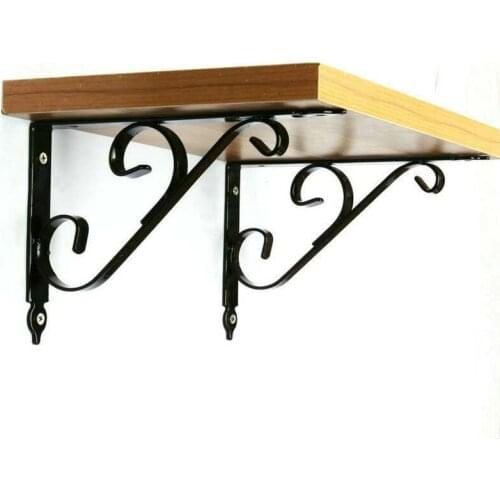 2PCS 10-20 Inch Black Metal Triangle Heavy Support Rack Wall Mounted DIY Home Bench Table Shelf Bracket Decor Storage Holders