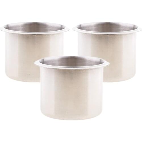 3pcs 2.68 inch Stainless Steel Drink Bottle Cup Beverage Holder Support Base Recessed Recessed Mount RV Boat