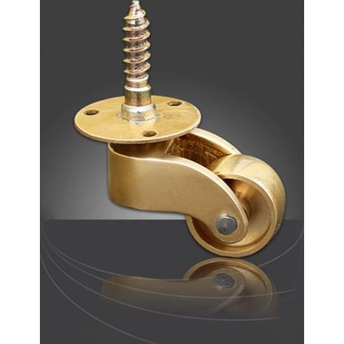 4/8 pcs Brass Universal Wheel Metal Casters Silent Reinforce Furniture Caster Heavy Duty Furniture Casters 1.81" x 2.40" (W x H)