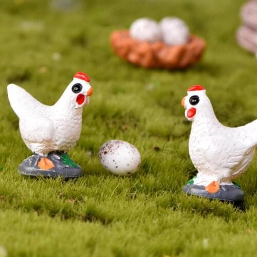 5Pcs Miniature Model Handmade Chicken Shape Plastic Decorative Multi-use Miniature Decor for Doll House Садовыя прыналежнасці