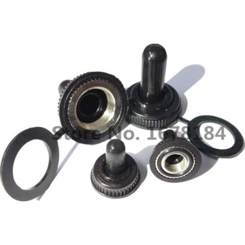 50Pcs 6mm Shaft Hole Mini MTS Toggle Switch Water Dust Proof Cap Rubber Boot Cover WPC-05 Black M12x0.75mm M6x0.75 Threaded