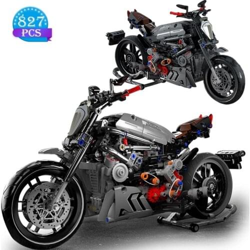 827PCS City Moto Racing Motorbike Model Building Blocks Technical Motorcycle Vehicles Bricks Educational Toys For Boys