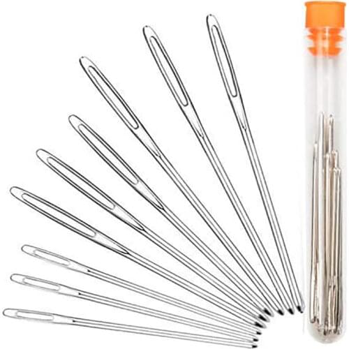 Large Eye Blunt Needles Stainless Steel Yarn Knitting Needles Darning Needles with Clear Bottle Suitable for Crochet Projects