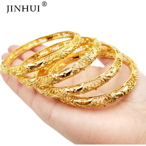 24k Gold Bangles Jewelry Ethiopian indian Dubai African Arab Bangle for Women wedding Bride bridal Gifts Bracelet accessories