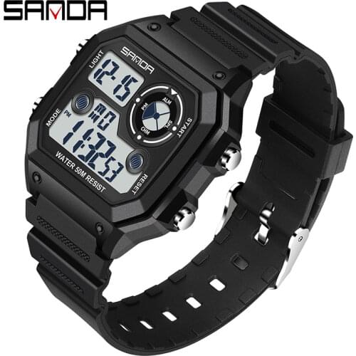 SANDA 2019 G style Fashion Men Watches Sports Digital Watch Waterproof Alarm Man Wrist Electronic Clock Men Relogio Masculino
