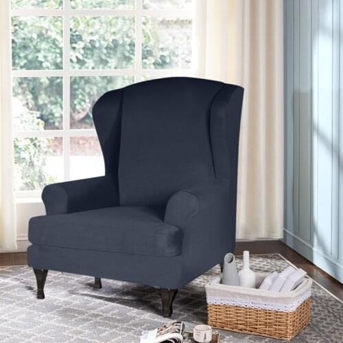 Wingback Chair Cover All-inclusive Wing Chair Slipcover Elastic Armchair Cover Protector Sofa Couch Slipcover Home Decor