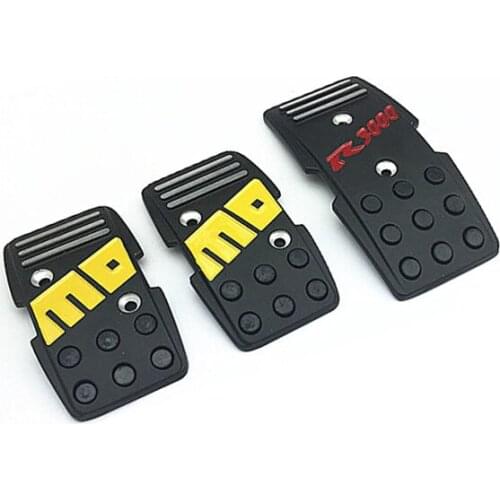 3Pcs Black Racing Non-Slip Metal Manual Car Brake Clutch Accelerate Pedals