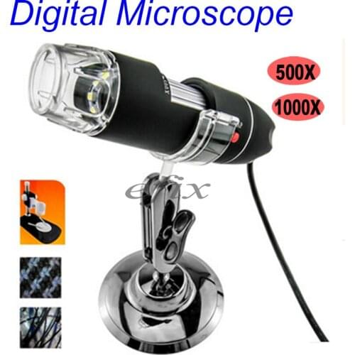 Mega Pixels 500X 1000X 8 LED Digital Microscope Camera USB soldering Microscopio Magnifier Electronic Stereo