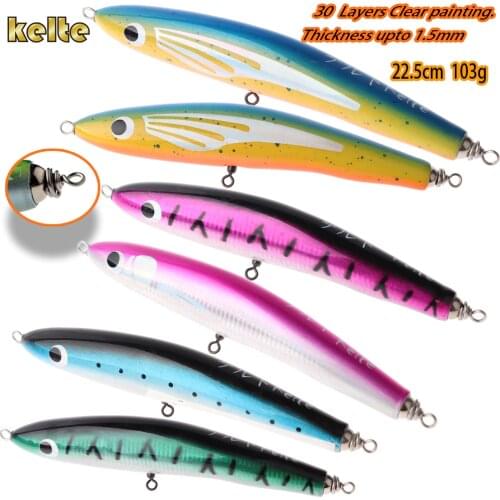 Wood lure/Pencil bait/Stick Bait/ GAMMA 22.5cm 103g/Wood popper/Casting Lure/Carpenter Lure/JerkbaitMahi Mahi/Yellow Tail/Shark