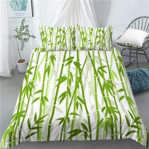 Home Living Luxury 3D Bamboo Print 2/3Pcs Comfortable Duvet Cover PillowCase Bedding Set Queen and King EU/US/AU Size