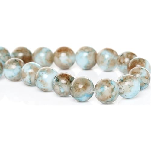 DoreenBeads Mottled Effect Round Glass Loose Beads 10mm(3/8"), sold per lot of 158 PCS (B18254), yiwu