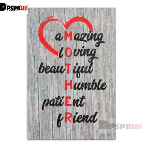 Dpsprue Full Square/Round Drill 5D DIY Diamond Painting "Text " Diamond Embroidery Cross Stitch 3D Decor Gift DF1122
