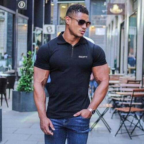Running Shirt Sports Compression T Shirt Men Gym Short Sleeve Slim Fit T-Shirt Polo Tops Male Workout Fitness Training Clothing