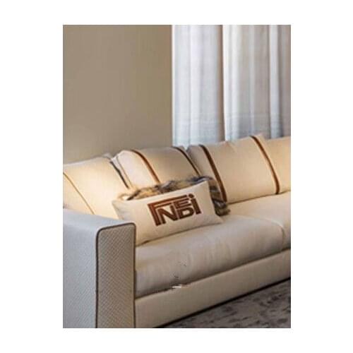 Hot sale new soft sofa light white sofa bedroom living room light luxury wind three settee combination