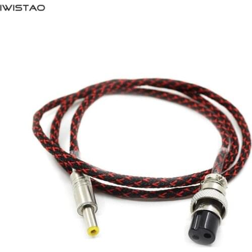 IWISTAO HIFI DC Power Cable GX16 2P plug 1 Positive 2 Negative to DC Plug 5.5x2.1mm 1.2m Free Shipping