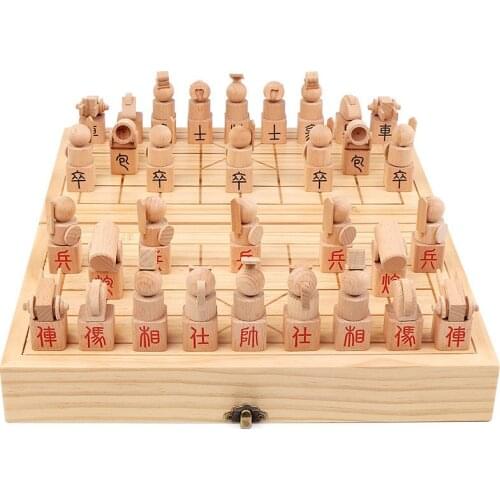 Stationery School Students Wooden Three-dimensional Chinese Chess Solid Wood Board Desktop Strategy Game Educatonal Toys
