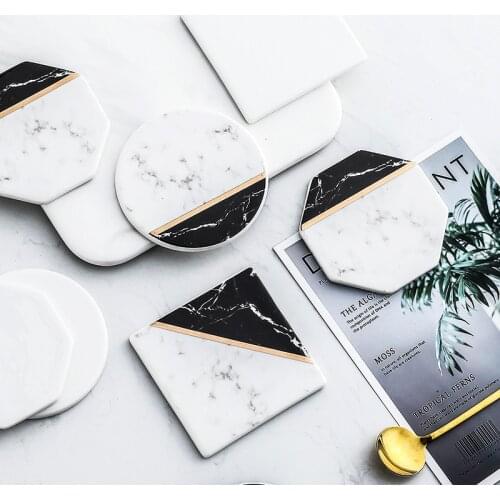 Coffee Cup Mat Marble Coaster Simple Insulation Pad Art Jewelry Display Tray Nordic Coasters Tableware Tea Drink Cup Pad