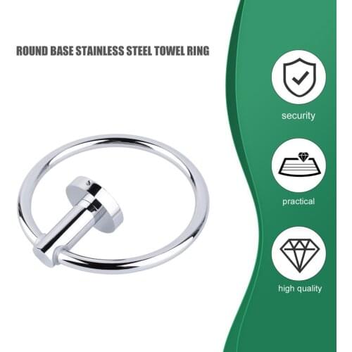 Round Towel Ring Wall-Mounted Towel Ring Convenient Clothes Holder Hanger Hanging Bathroom Storage Holder Hardware Accessories