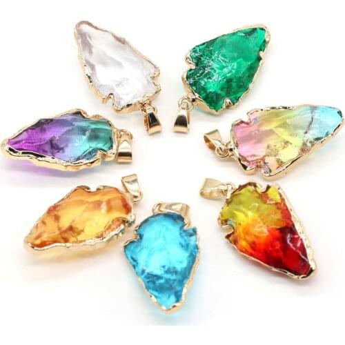 Natural Stone Pendant Inverted Triangle Cute OL Handmade DIY Exquisite Necklace Bracelet Sweater Chain Jewelry Gem Accessories