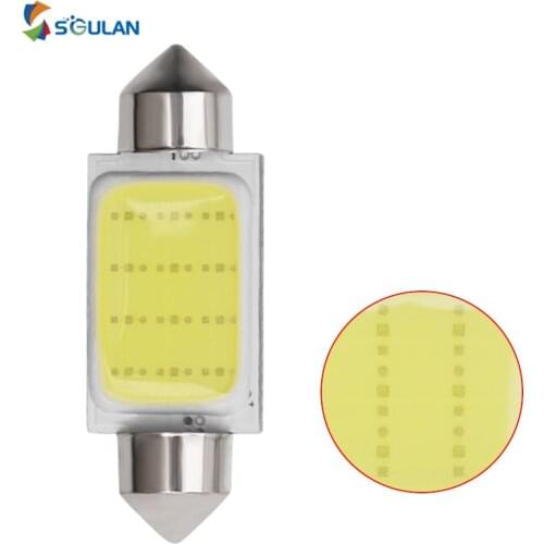 1 Pcs High brightness Cob Car Led Festoon C5W C10W 31 36 39 41 42MM LED Dome Bulbs 36smd 12V White 6500K For Car Interior Light
