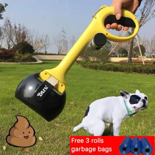 Lightweight Dog Cat Portable Shit Picker Free 3 Garbage Bag Convenient 2 in 1 Outdoor Litter Picker Holder Waste Cleaning