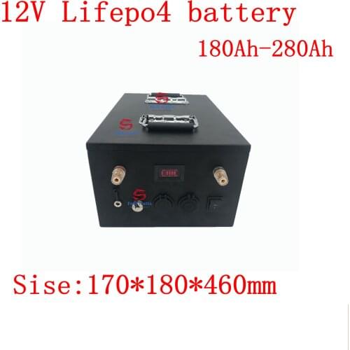 12V 180ah 220ah 240ah 260ah 280ah Lifepo4 Lithium Battery 12V Bms 4S for RV Motorhome Solar System Inverter Caravan+10A Charger