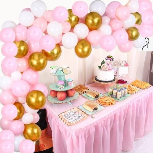 Macaron Pink Balloon Garland Arch Kit Wedding Birthday Party Decoration Kids Globos Gold Confetti Latex Ballon Baby Shower Decor