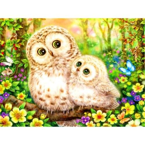 Full Square Diamond Painting Set Cartoon Animal Owl5D DIY Diamond Embroidery Owl Pictures of Rhinestones Mosaic Craft Kit