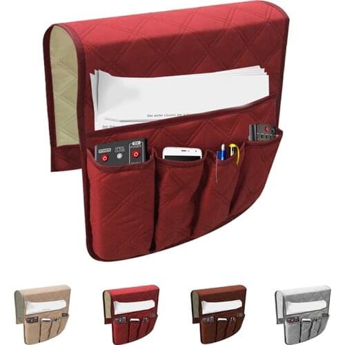 Anti Slip Sofa Chair Arm Rest 5 Pocket Organizer Couch Remote Control Storage Bag Magazine Sundries Storage Bags
