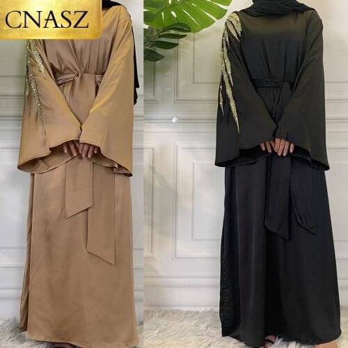 2021 New Arrivals Elegant Muslim Woman Pleated dress Fashion Office Dress Islamic Turkey Fall Women Clothing Arab Dubai