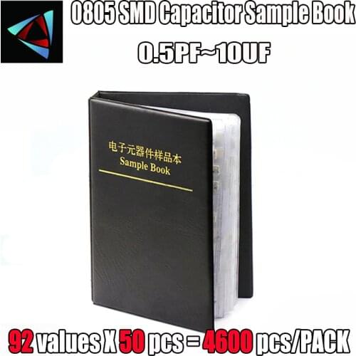 0805 SMD Capacitor Sample Book 92valuesX50pcs=4600pcs 0.5PF~10UF Capacitor Assortment Kit Pack