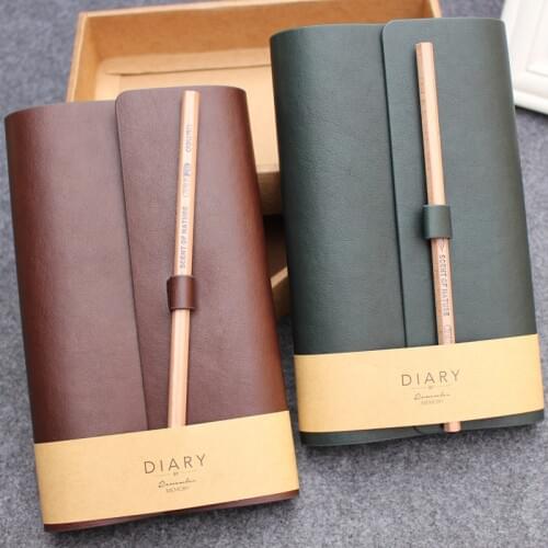 Organizer planner deli 22218 travel notepad vintage laptop stationery faux leather commercial diary vintage travel journal