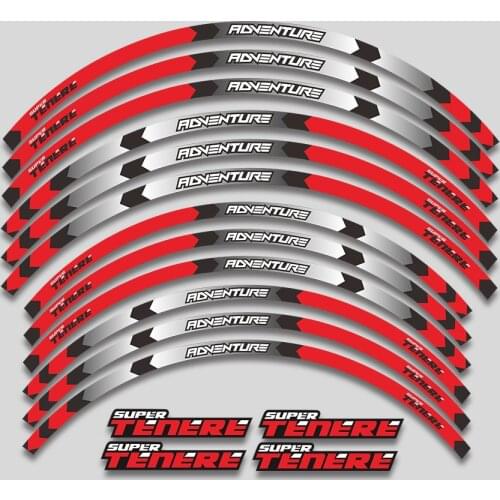 Front + Rear Wheel Rim Outer Reflective Waterproof Stickers Decals Stripes For Yamaha SUPER TENERE XT1200Z SUPER TENERE RAID