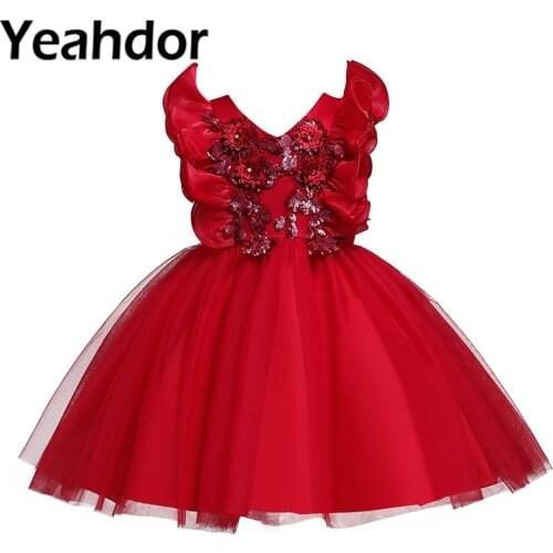 Petites filles robes Embroidery Flower Girls Dress Kids Dresses for Girl Wedding Party Holy Communion Dress Princess Girls Dress