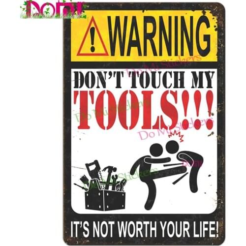PVC Non-metal WARNING DON'T TOUCH MY TOOLS!!! Car Stickers Decal Anime Cute Car Accessories Decoration Pegatinas Para Coche
