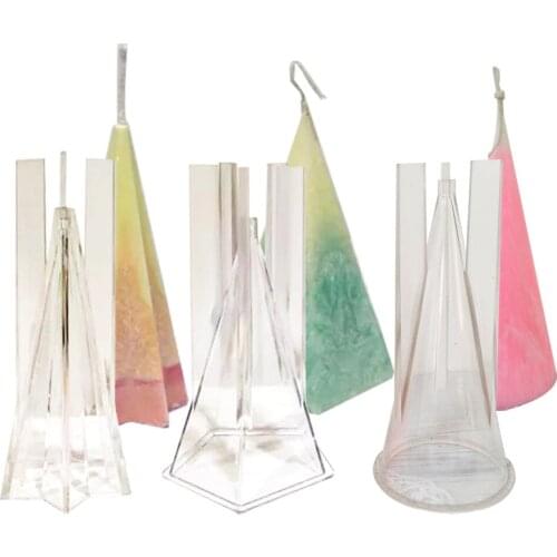 Clear Candle Mold Soap Mold Cake Decoration Tools Candle Making Moulds DIY Candle Craft Tools Pyramidal Shape Good