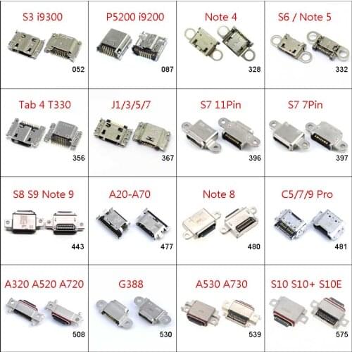 2pcs For Samsung J1 J3 J5 J7 S3 i9300 P5200 S6 edge S7 S8 S9 S10 Note 4 5 8 9 Charging Port Micro USB Jack Socket Connector