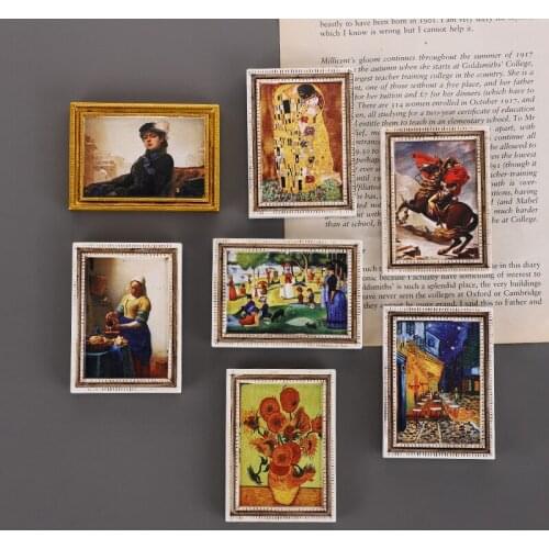 Resin Refrigerator Magnet Ins 3d World Famous Painting Wedding Stickers Magnet for Fridge Decor Magnetic Sticker Home Decore