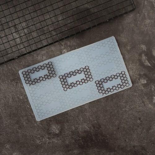 Honeycomb Shape Silicone Chocolate Mold Cake Edge Decorating Transfer Sheet Mould Cake Top Decoration Garnish For Dessert