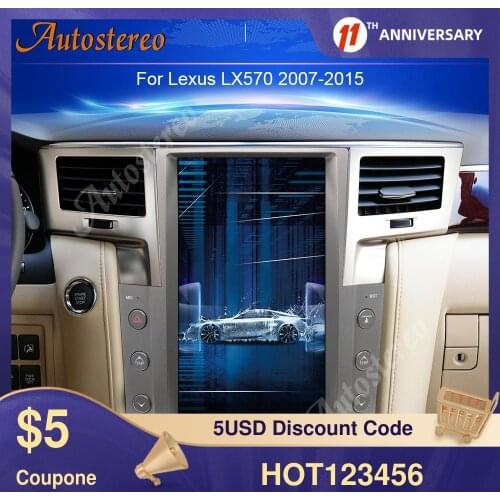 Tesla Style Android 9 6 Core Vertical Screen Car GPS Navigation For Lexus LX570 2007-2015 Head Unit Multimedia Player Auto Radio