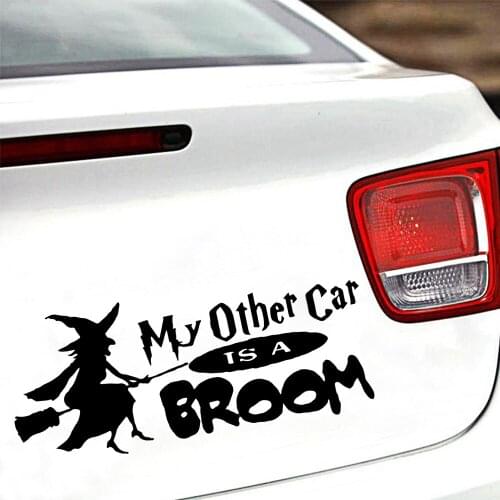 Fashion My Other Car Is A Broom Auto Stickers On The Car Fashion Cartoon Car Sticker Window Decoration Personality Vinyl Decals