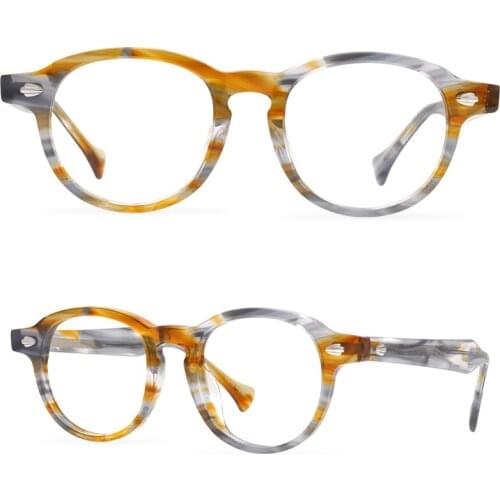 Vintage Glasses Frame Color Stripes Fashion Round Oculos Feminino Japanese Style Personality Mens Trend Glasses Moda Feminina