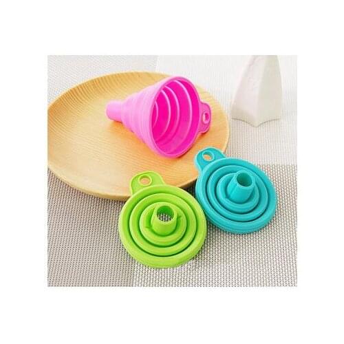 High Quality 1pc New Mini Silicone Gel Foldable Collapsible Style Funnel Hopper Kitchen cooking tools